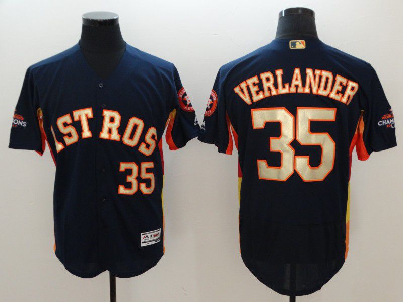 Men Houston Astros #35 Verlander Blue Elite Champion Edition MLB Jerseys->women mlb jersey->Women Jersey